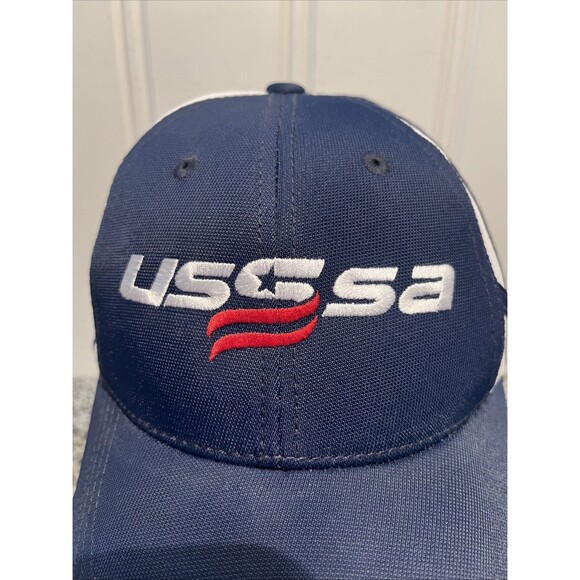 Embroidered USSSA Hat Cap Men’s Red, White & Blue Adjustable Lightweight - Picture 2 of 10